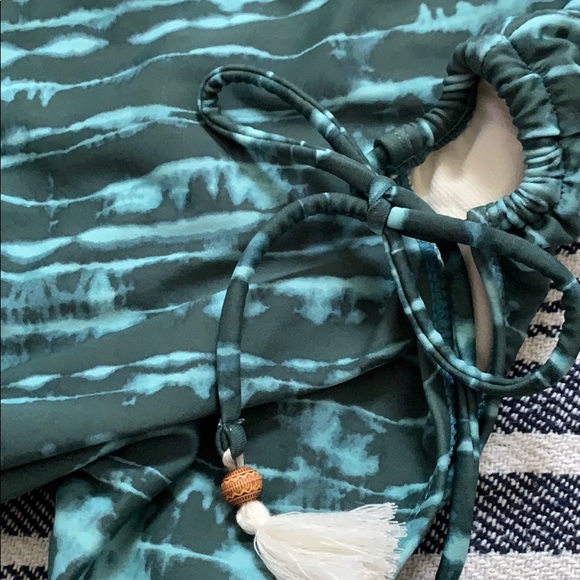 NWT Boho green tassel one-piece swimsuit -Small - Picture 6 of 8